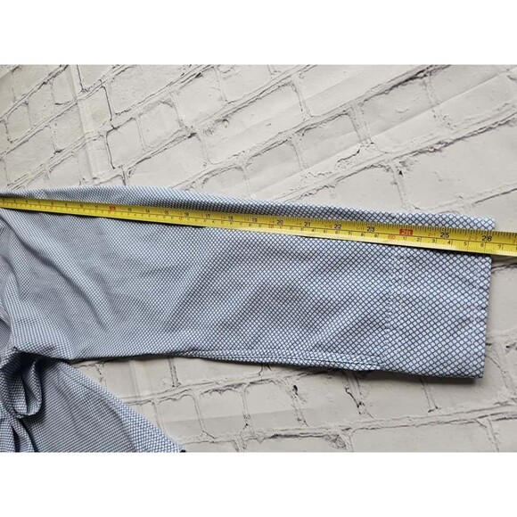 Report Collection X4 Performance Stretch Men’s Dress Shirt XL 17 34/35 Blue Geom - Picture 5 of 11